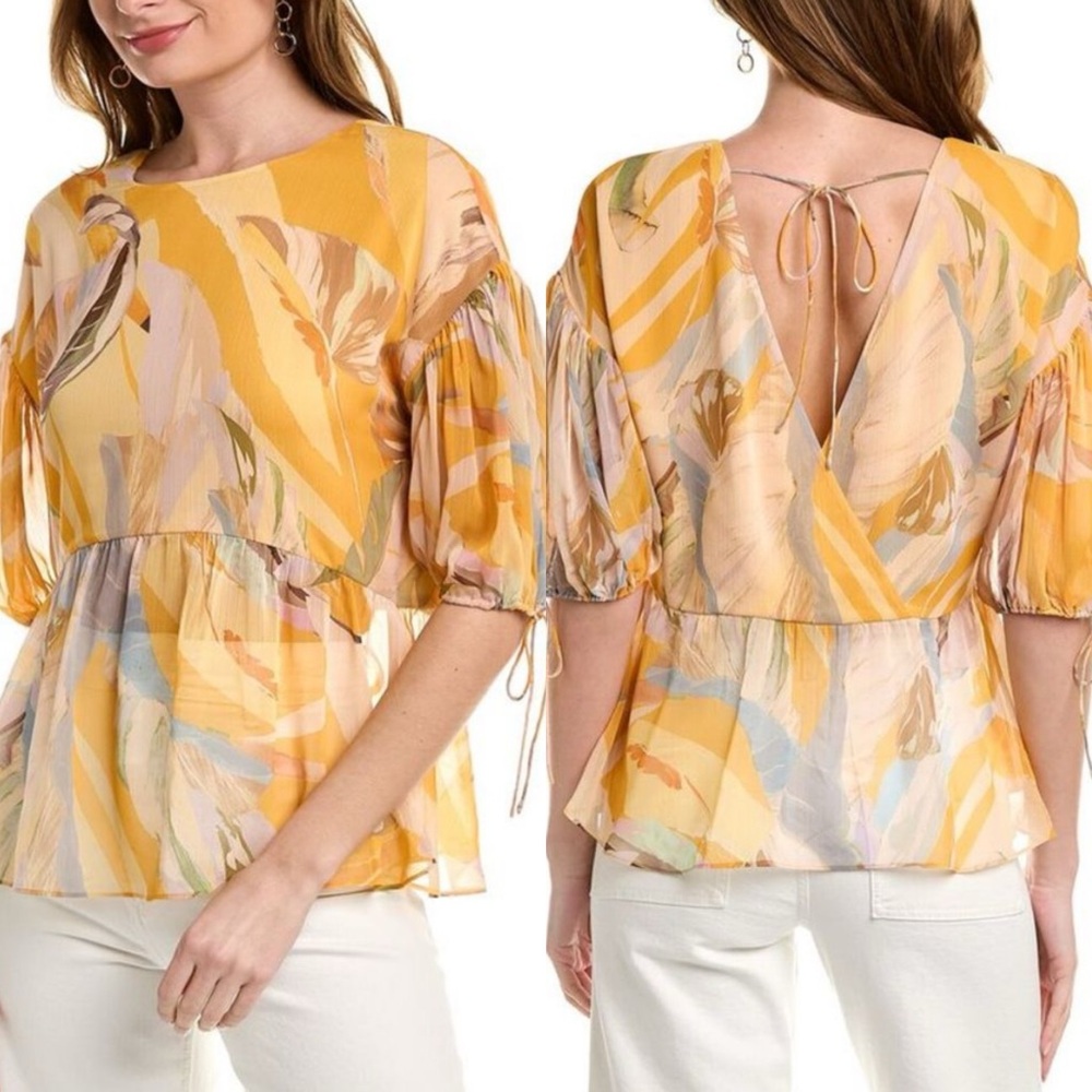 NWT TED BAKER Darcila exaggerated puff sleeve top size 1